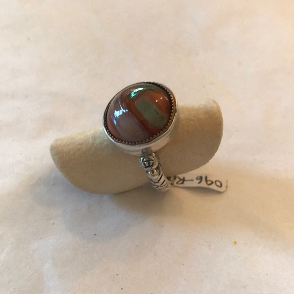 Recycled Antique Button Ring - Picture 3 of 5